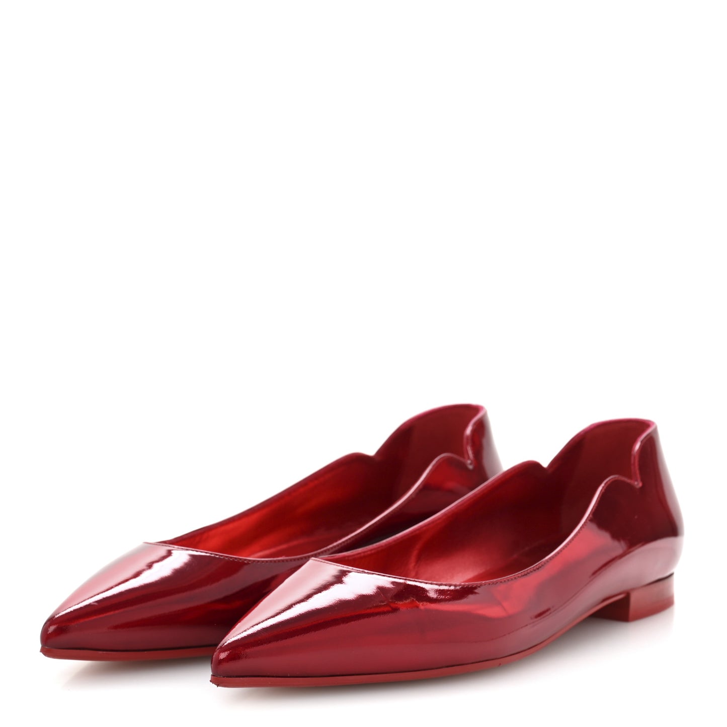 Metallic Patent Psychic Hot Chickita Flats 37.5 Loubi