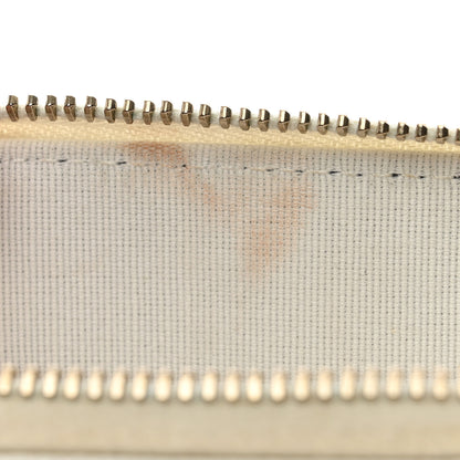 Chanel Caviar Quilted Crystal Zip Card Holder Wallet White 8 of 9