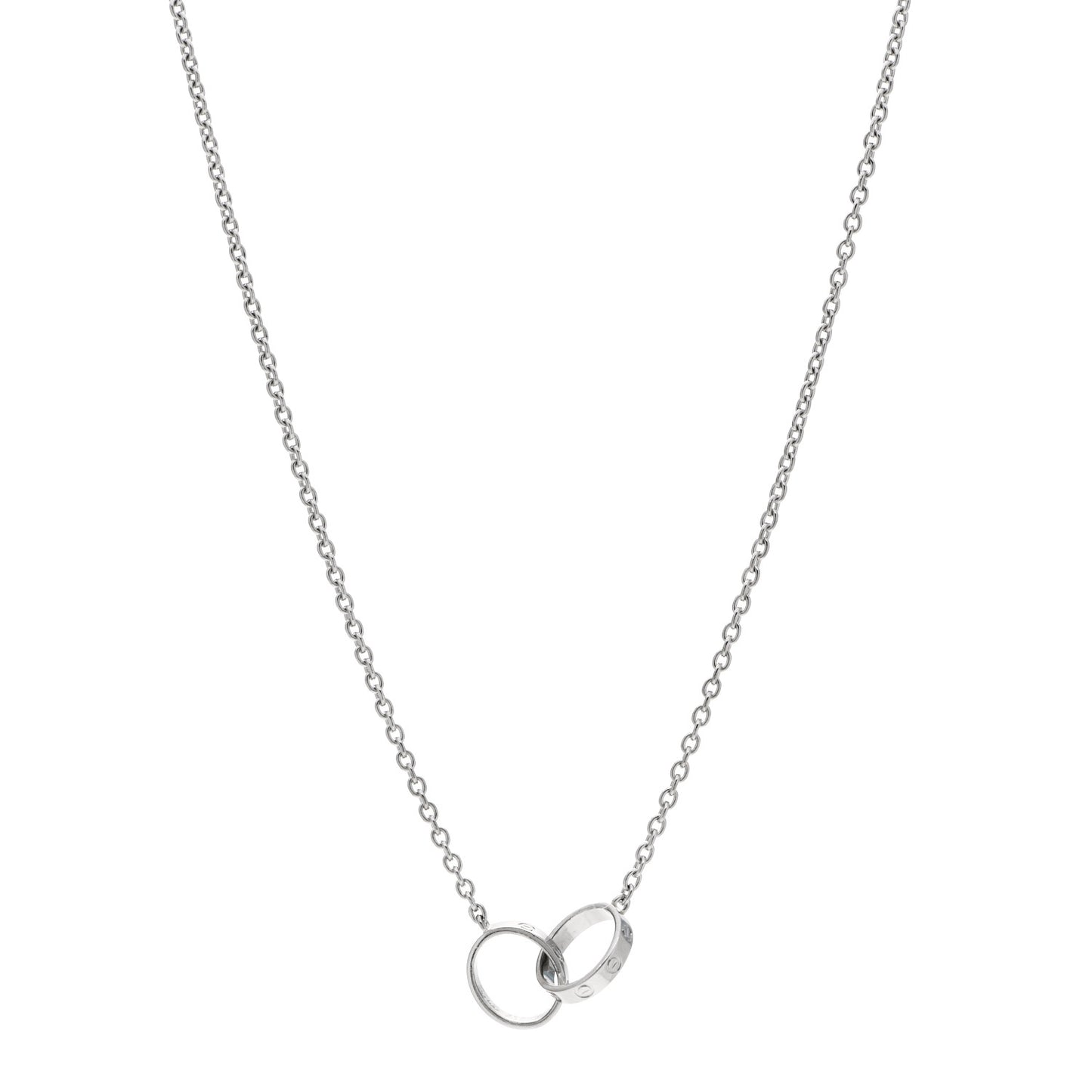 18K White Gold Interlocking LOVE Necklace