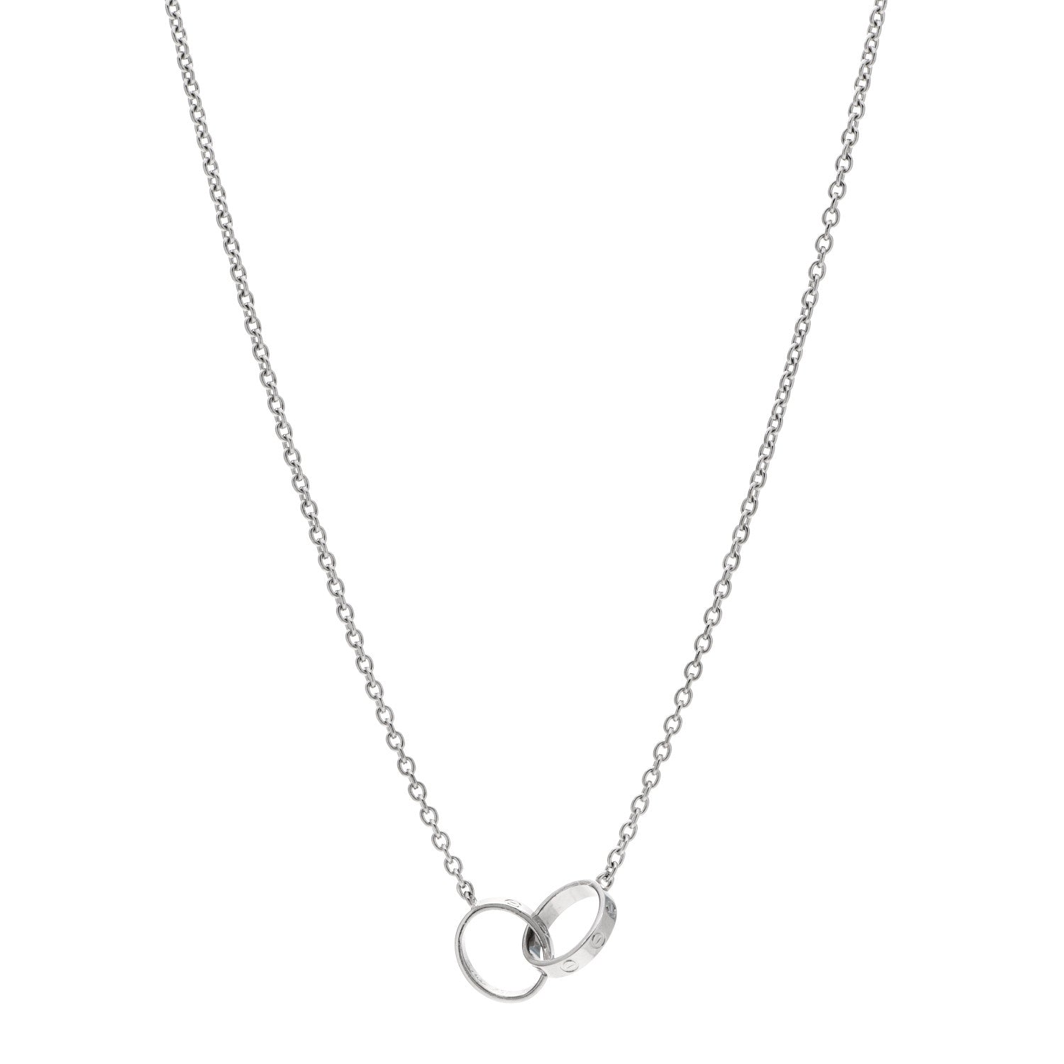 Cartier 18K White Gold Interlocking LOVE Necklace 1 of 7