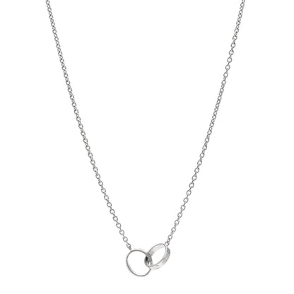 Cartier 18K White Gold Interlocking LOVE Necklace 1 of 7
