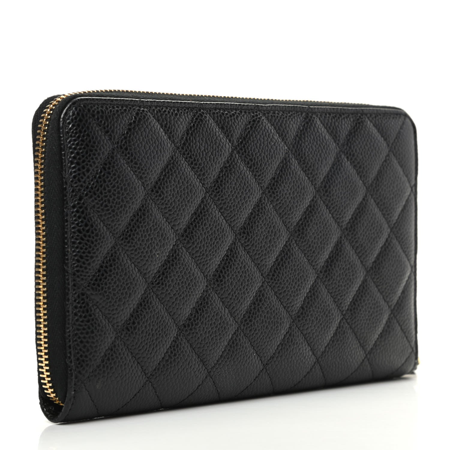 Chanel Caviar Quilted Large Zip Around Organizer Wallet Black 3 of 9