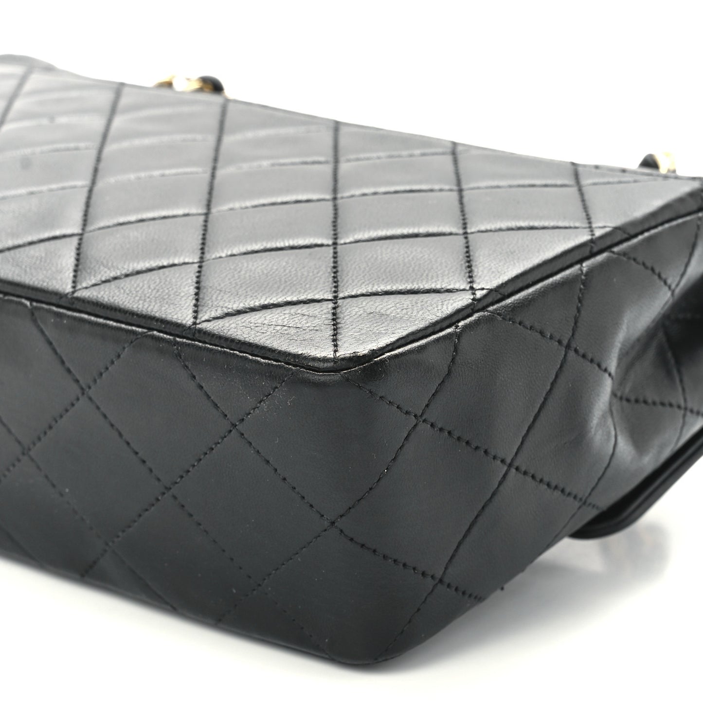 Lambskin Quilted Small Single Flap Black