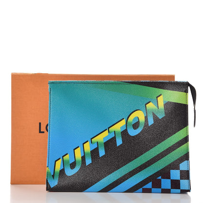 Louis Vuitton Damier Race Toiletry Pouch 26 Blue Vert 8 of 8