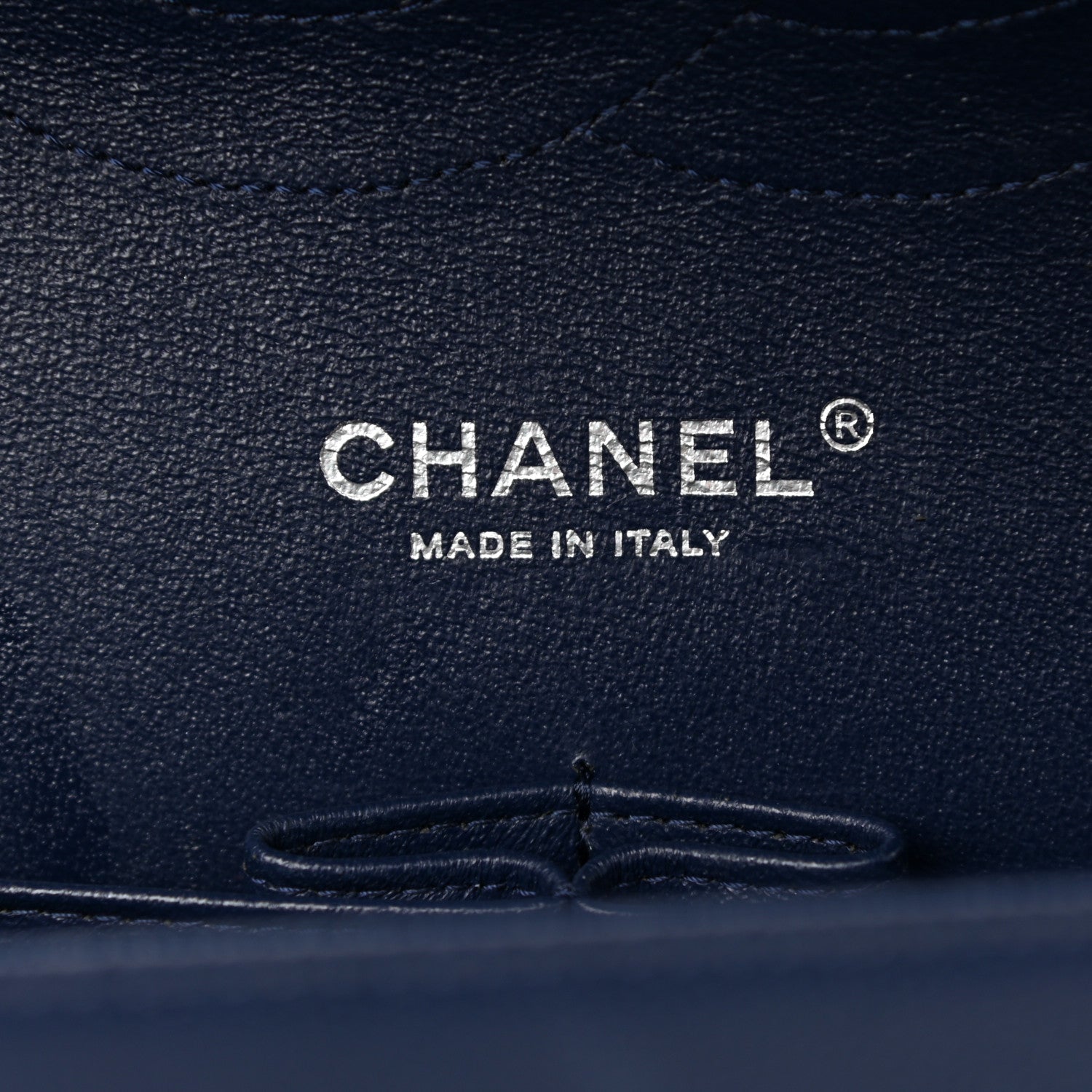 Chanel Caviar Chevron Quilted Jumbo Double Flap Navy 6 of 12