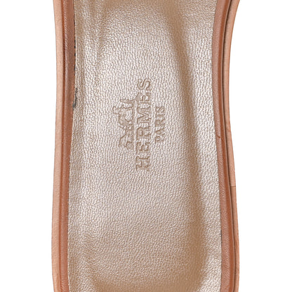 Hermes Box Calfskin Oran Sandals 37.5 Gold 8 of 9