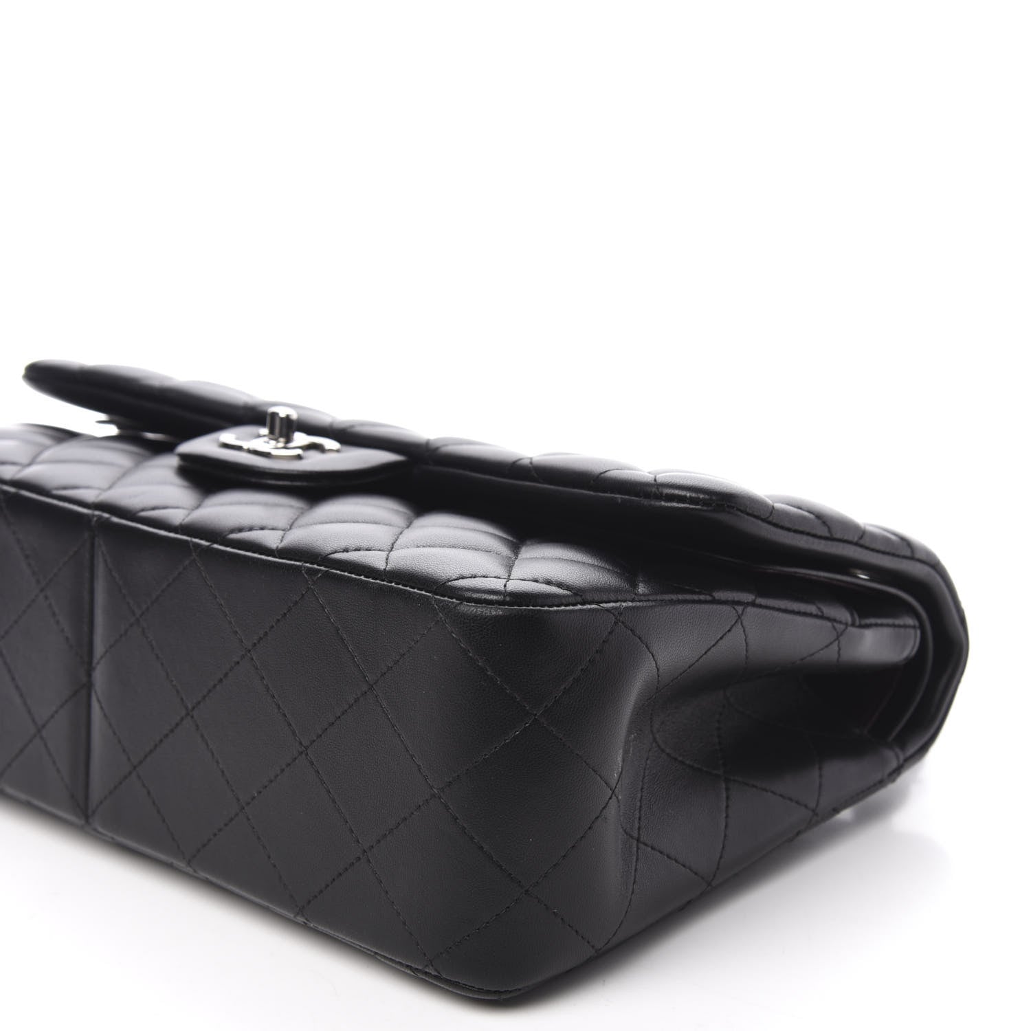 Chanel Lambskin Quilted Jumbo Double Flap Black 9 of 11