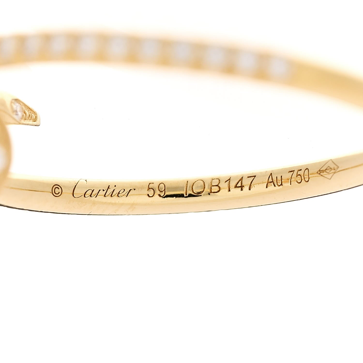 Cartier 18K Yellow Gold Diamond Juste Un Clou Paved Ring 59 8.75 4 of 4