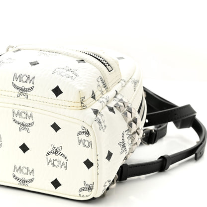MCM Visetos Side Stud X-Mini Stark Bebe Boo Backpack White 9 of 9