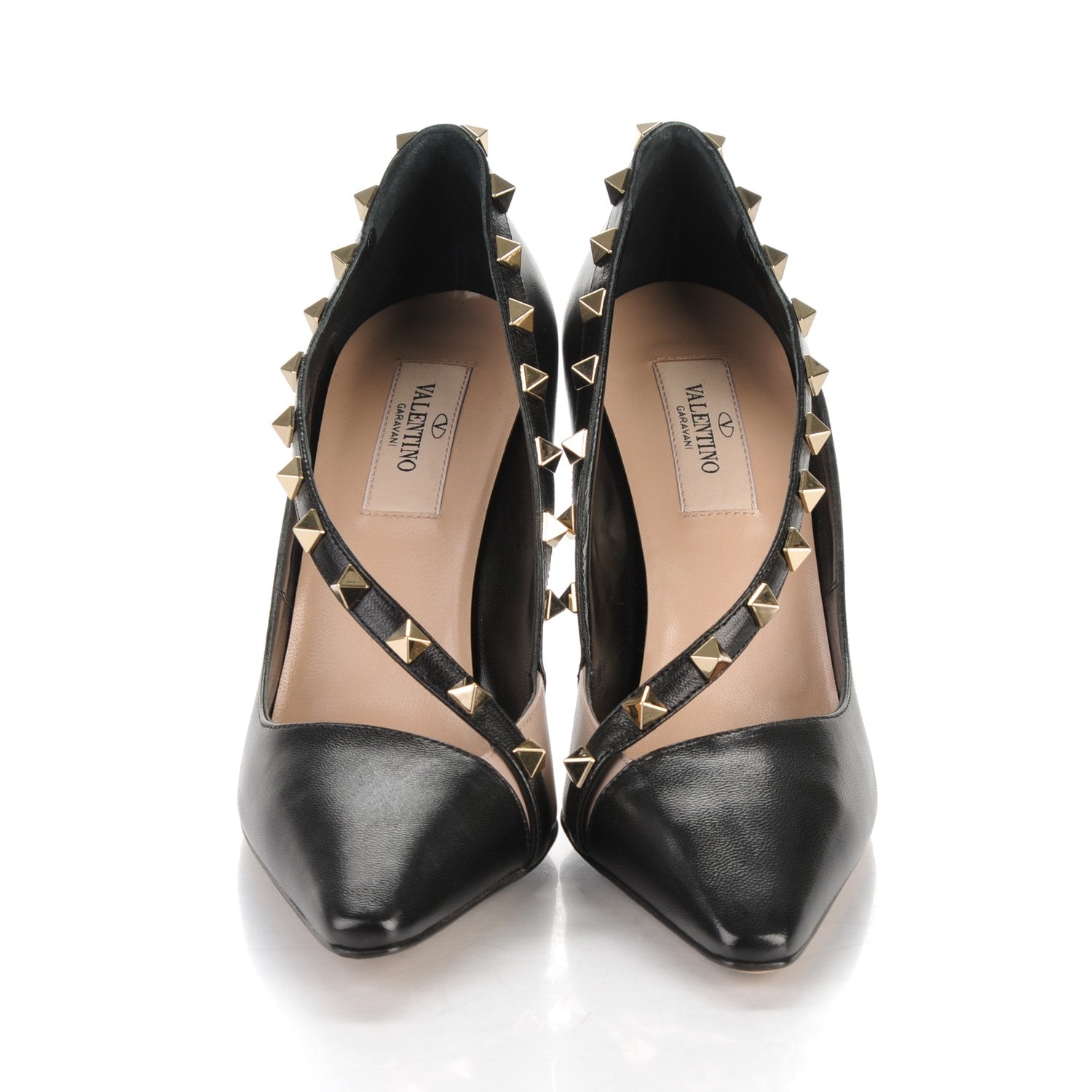 Valentino Garavani Nappa Rockstud Cross Strap D'Orsay 105mm Pumps 36.5 Black 2 of 7