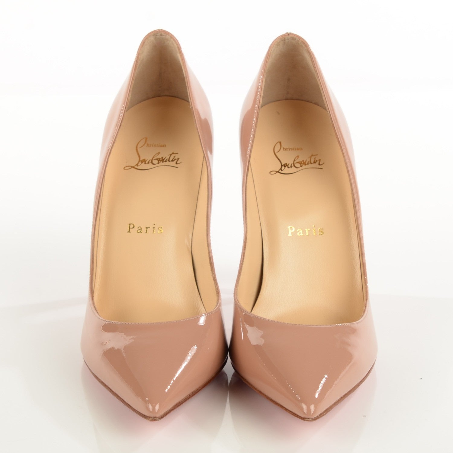 Christian Louboutin Patent Pigalle 100 Pumps 38.5 Nude 3 of 13