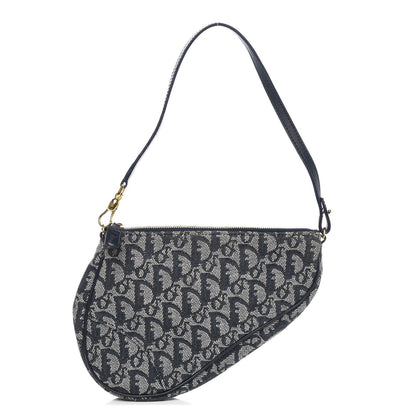 Christian Dior Monogram Mini Saddle Pochette Navy 1 of 7