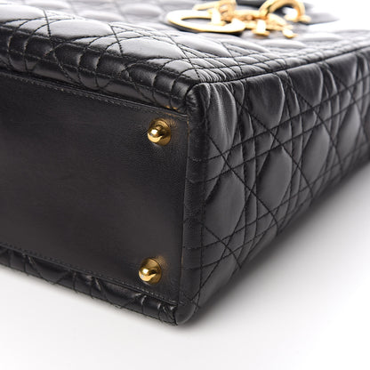 Christian Dior Lambskin Cannage Large Lady Dior Black 9 of 10