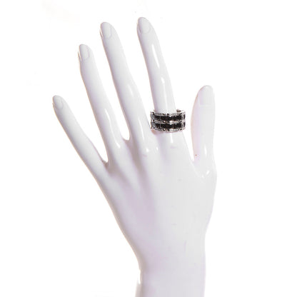 Chanel 18K White Gold Diamond Ceramic Large Ultra Ring Black 8 2 of 21