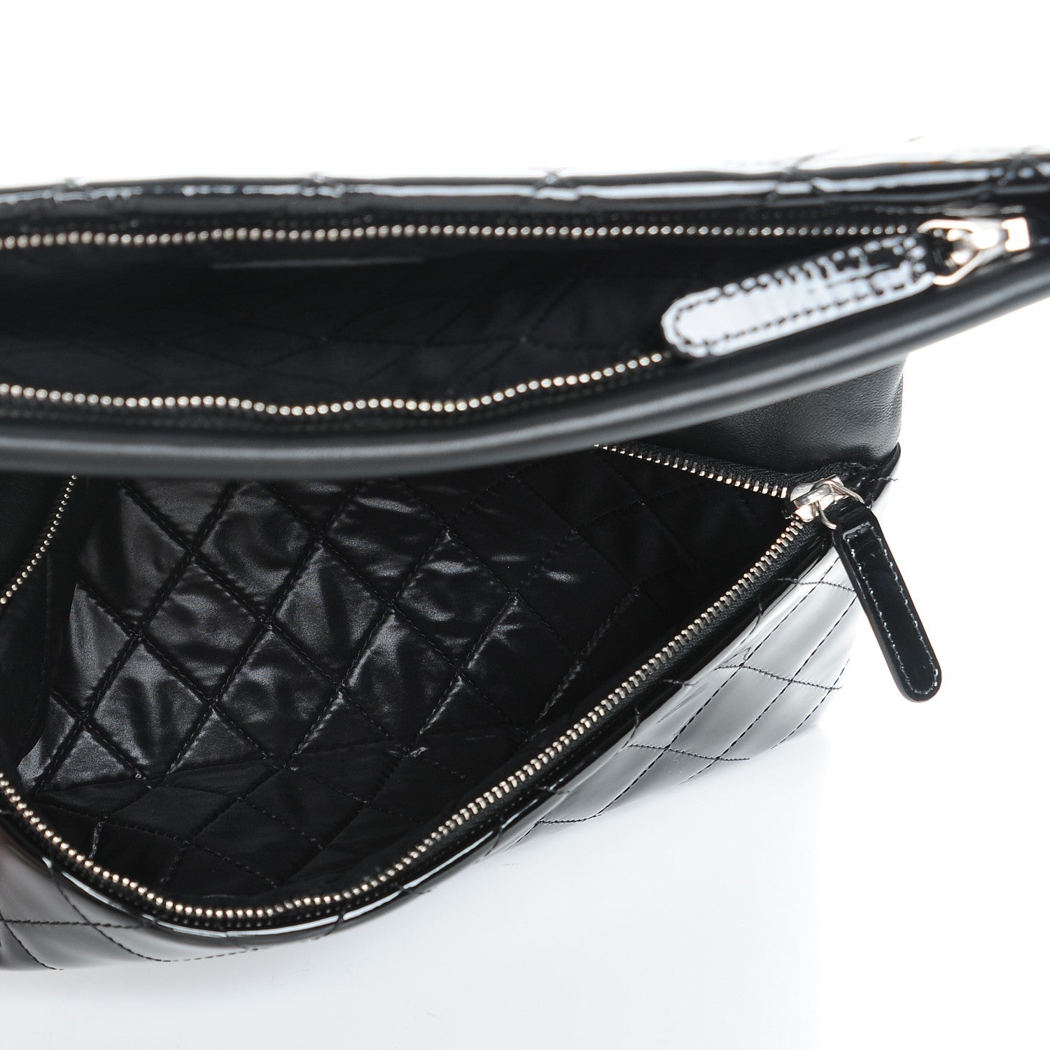 Chanel Patent Calfskin Quilted Beauty CC Clutch Black 6 of 9