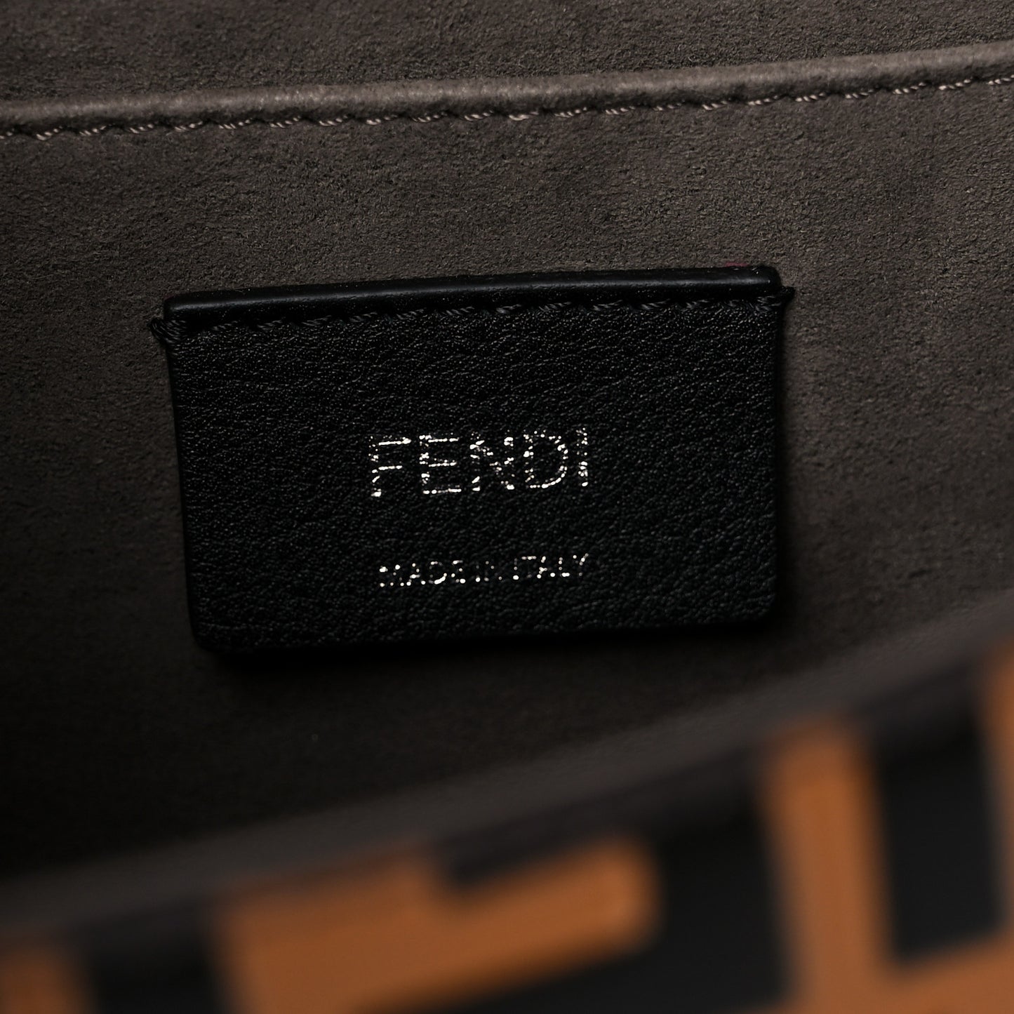 Vitello Century F is Fendi Whipstitch Threads FF Embossed Kan I Shoulder Bag Tobacco Orzo
