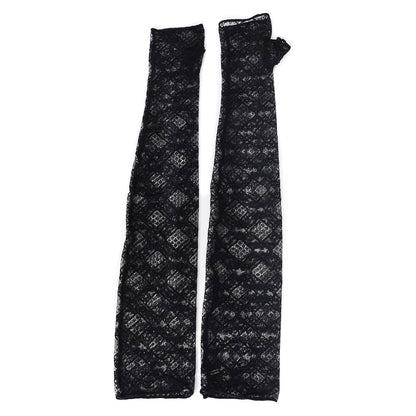 Chanel Lace Fingerless Gloves Black 2 of 5