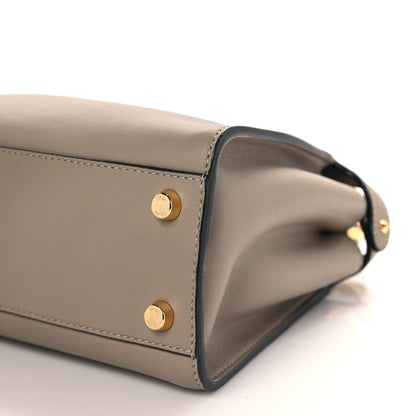 Fendi Vitello Tahiti Burro Medium Peekaboo Iconic Essentially Satchel Tortora Black 9 of 9