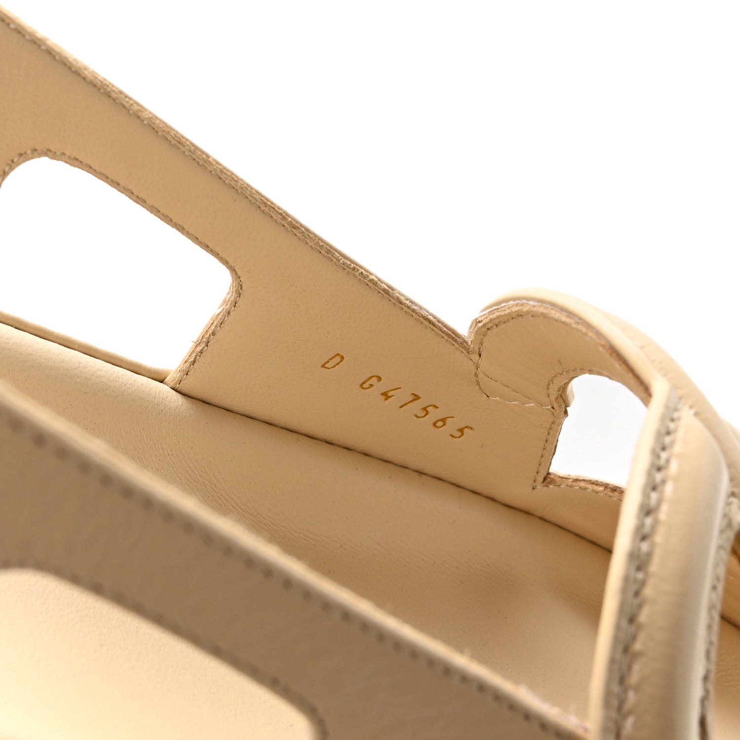 Chanel Crumpled Shiny Lambskin CC Cut Out Dad Sandals 39 Beige 8 of 9