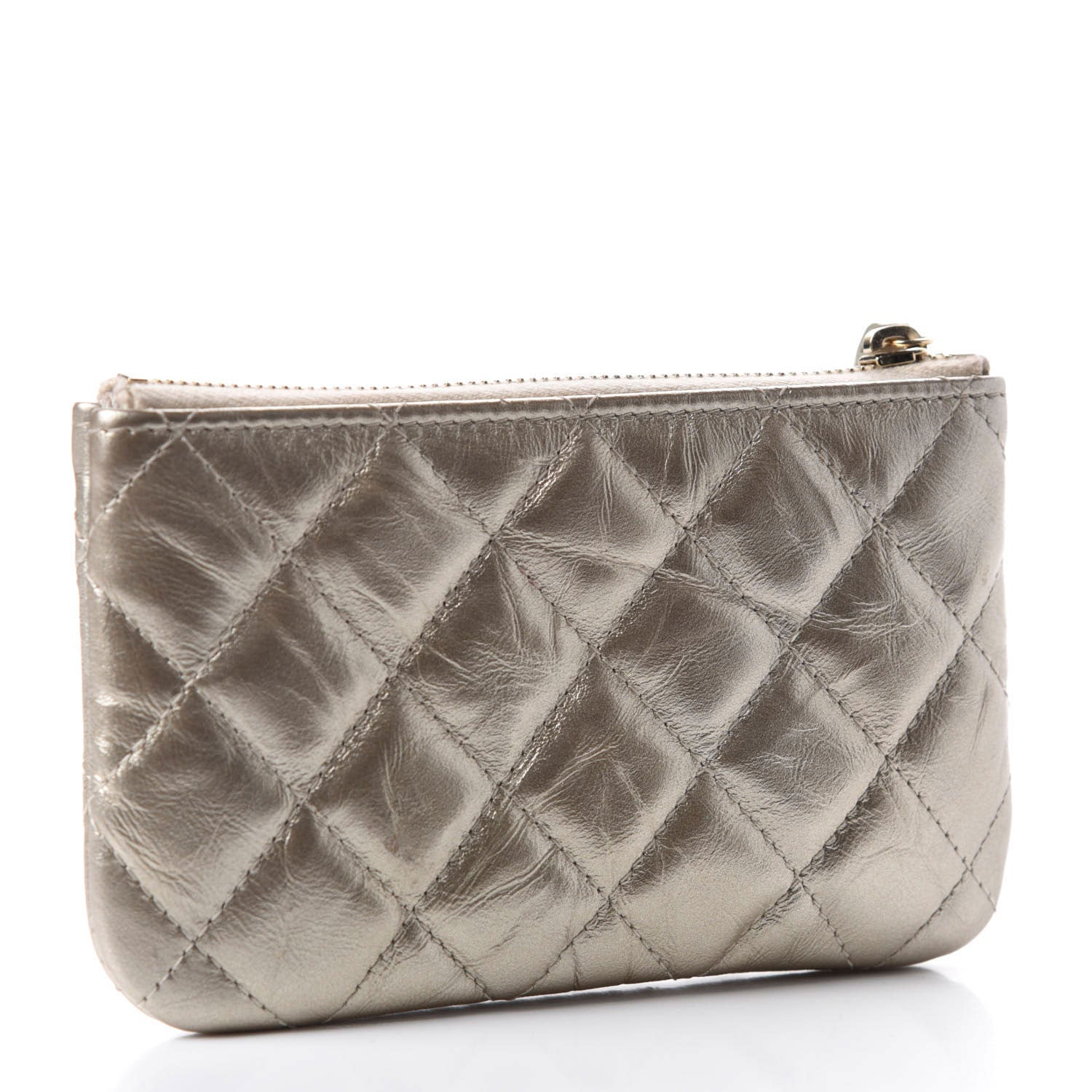 Chanel Metallic Aged Calfskin Quilted Small Reissue Cosmetic Case Gold 3 of 8