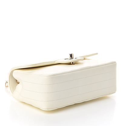 Chanel Lambskin Chevron Quilted Mini Rectangular Flap White 4 of 10
