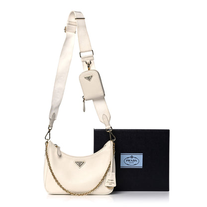 Prada Saffiano Re-Edition 2005 Shoulder Bag White 19 of 19