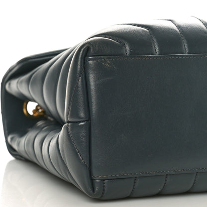 Saint Laurent Calfskin Y Quilted Monogram Medium Loulou Chain Satchel Dark Smog 8 of 9