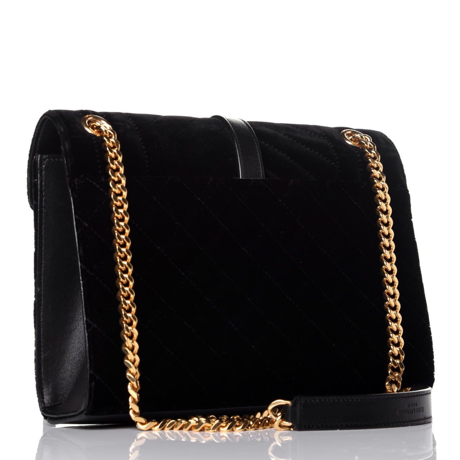 Saint Laurent Velvet Tri-Quilt Monogram Medium College Bag Black 3 of 9