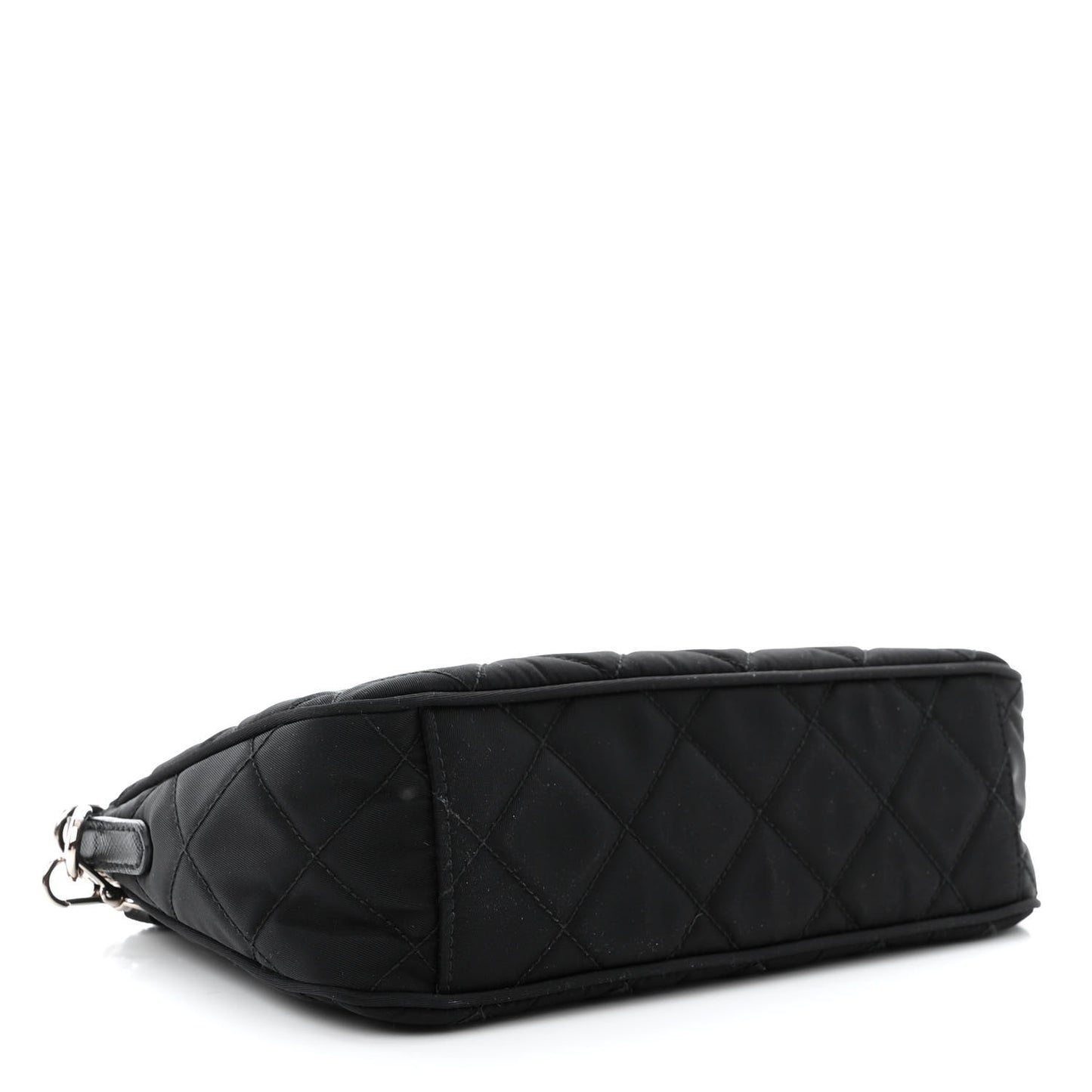 Nylon Tessuto Impuntu Quilted Crossbody Bag Black