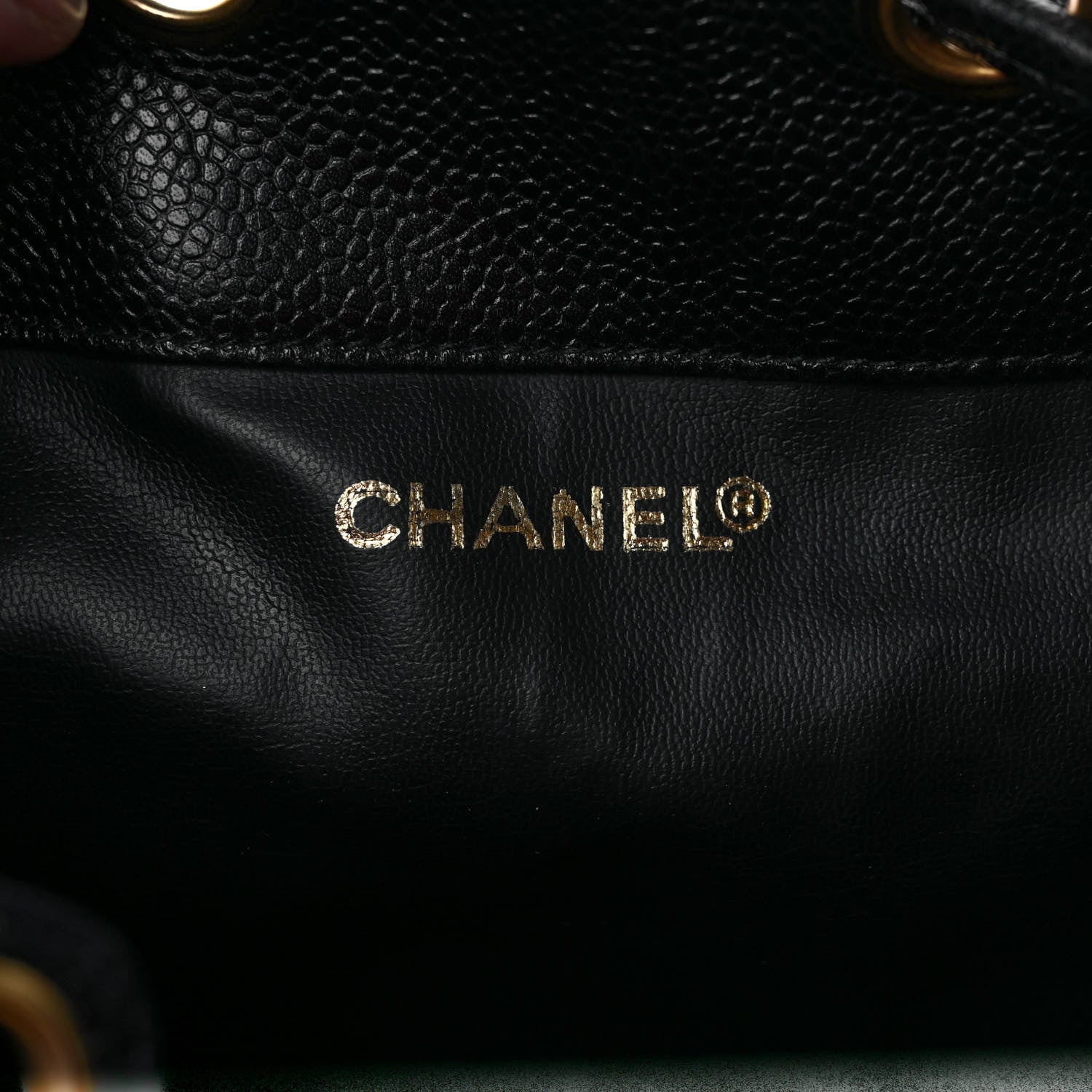 Chanel Caviar CC Drawstring Shoulder Bag Black 5 of 8