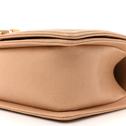 Chanel Caviar Quilted Medium Boy Flap Beige 10 of 12