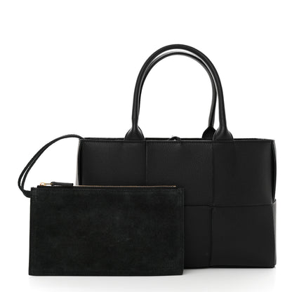 Bottega Veneta Grained Calfskin Intrecciato Small Arco Tote Black 3 of 12