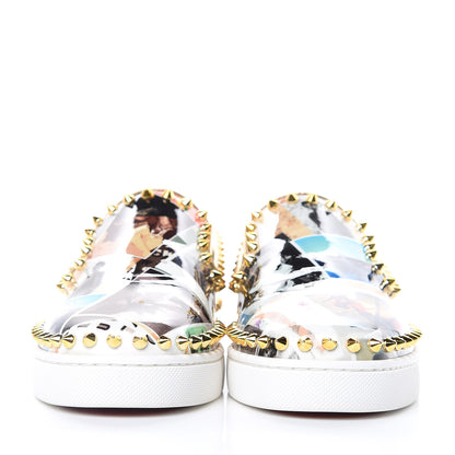 Christian Louboutin Patent Studded Womens Pik Boat Flat Loafers 36.5 Multicolor 2 of 9