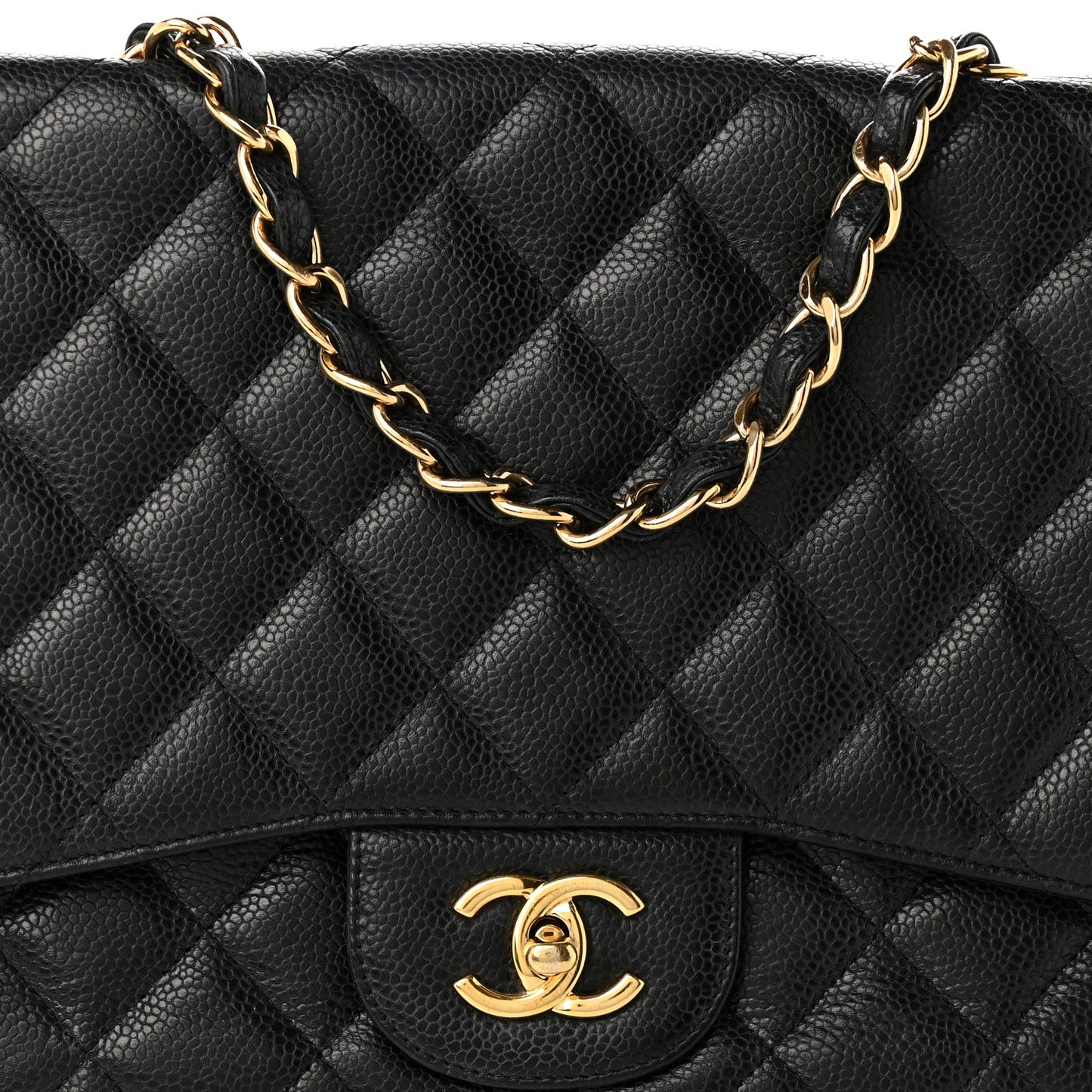 Caviar Quilted Jumbo Single Flap Black