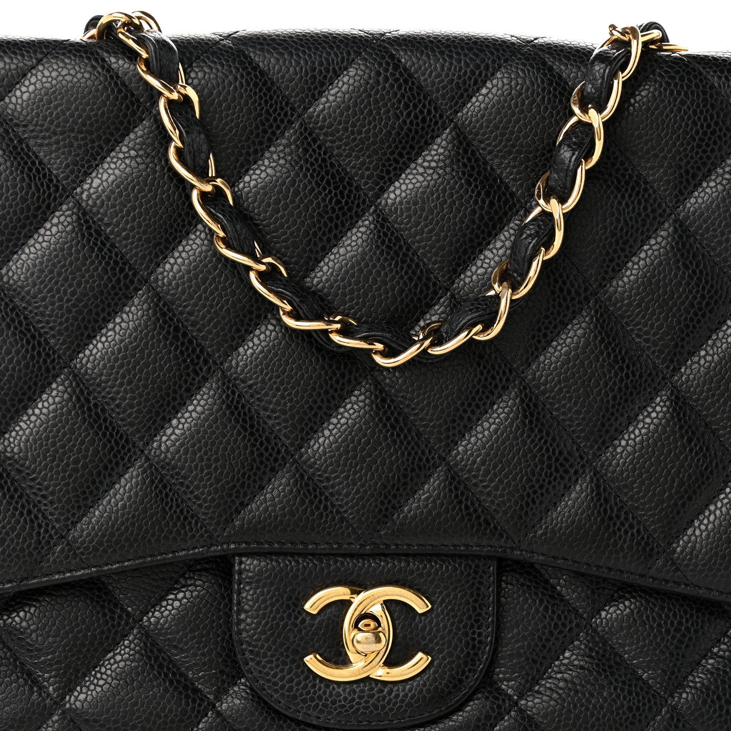 Chanel Caviar Quilted Jumbo Single Flap Black 8 of 10