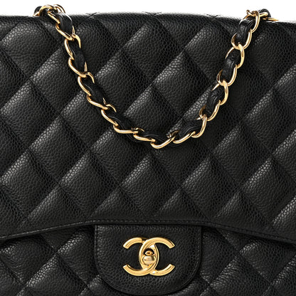Chanel Caviar Quilted Jumbo Single Flap Black 8 of 10