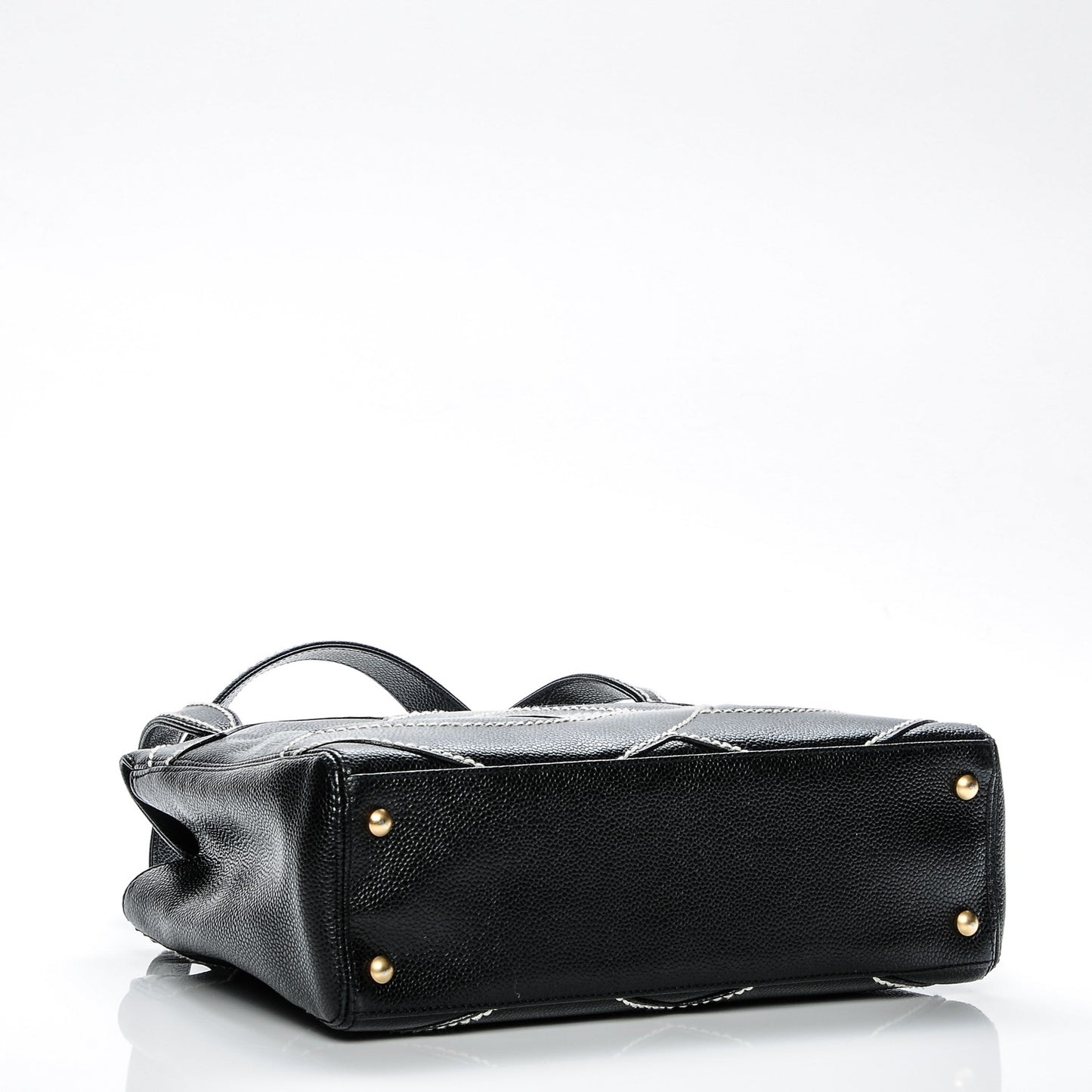Caviar CC Stitched Small Tote Black