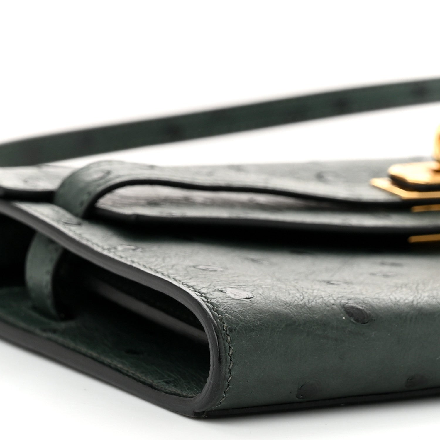 Hermes Ostrich Kelly Wallet To Go Vert Titien 9 of 11