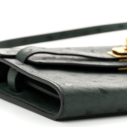 Hermes Ostrich Kelly Wallet To Go Vert Titien 9 of 11