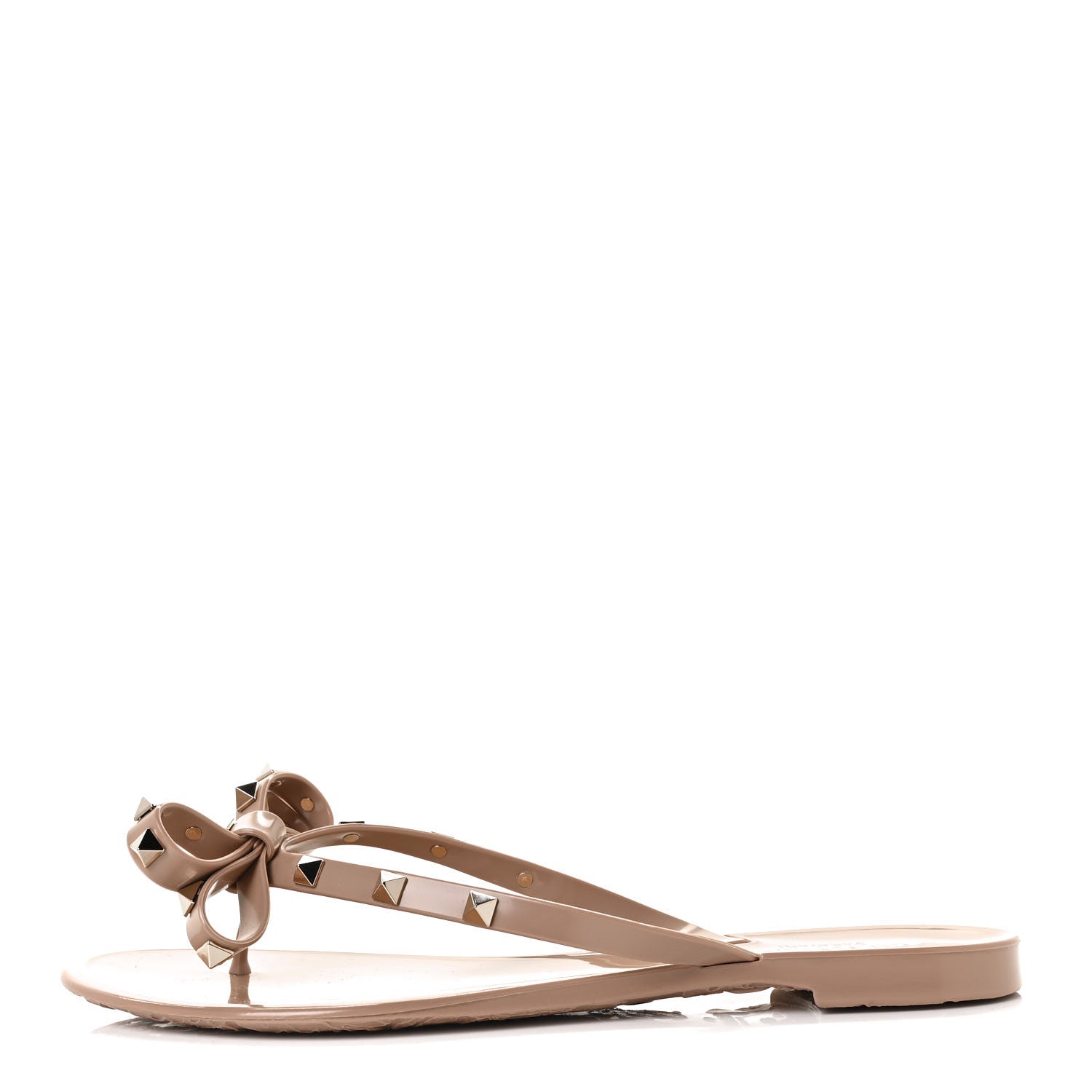 Valentino Garavani PVC Jelly Rockstud Bow Thong Sandals 41 Poudre 1 of 14