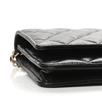Chanel Caviar Quilted Coco Candy Wallet On Chain WOC Black 9 of 10