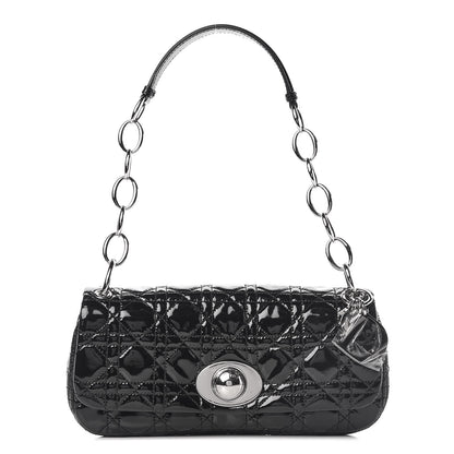 Christian Dior Patent Cannage Rendezvous Shoulder Bag Black 1 of 10