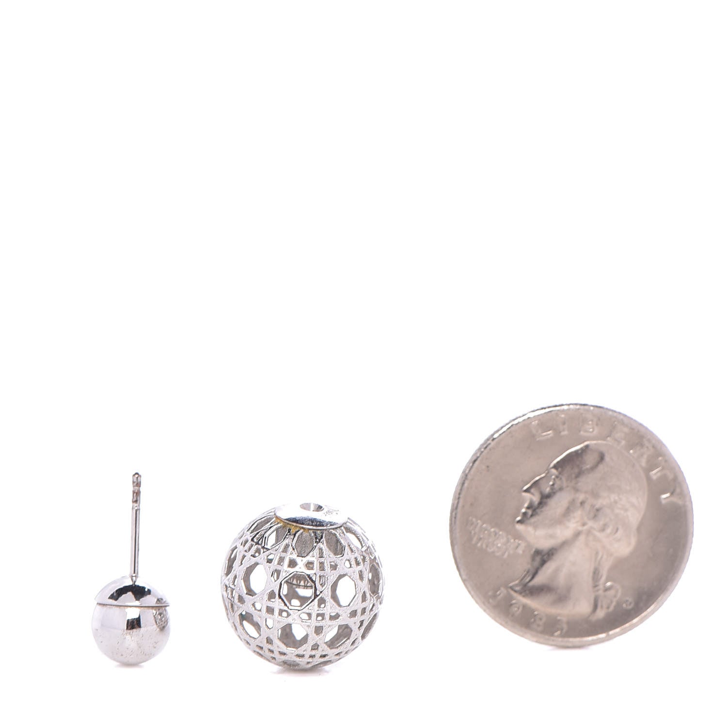 Christian Dior Cannage Mise En Dior Tribal Earrings Silver 2 of 5