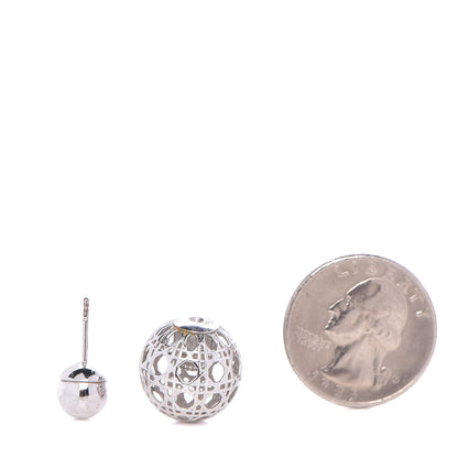 Christian Dior Cannage Mise En Dior Tribal Earrings Silver 2 of 5