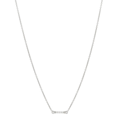 Tiffany Platinum Diamond Fleur de Lis Key Bar Pendant Necklace 1 of 4