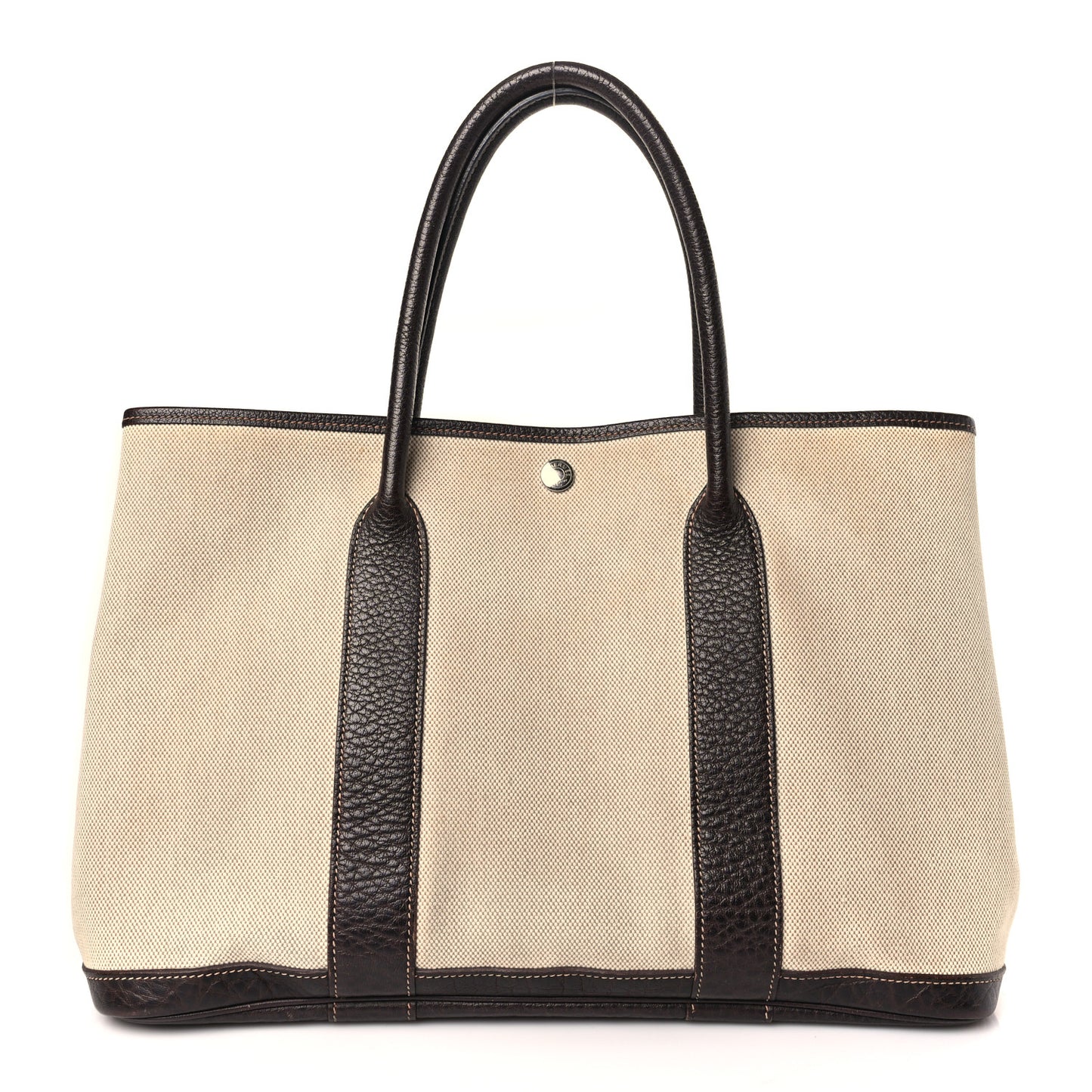 Buffle Skipper Toile Garden Party 36 MM Tote Marron Fonce