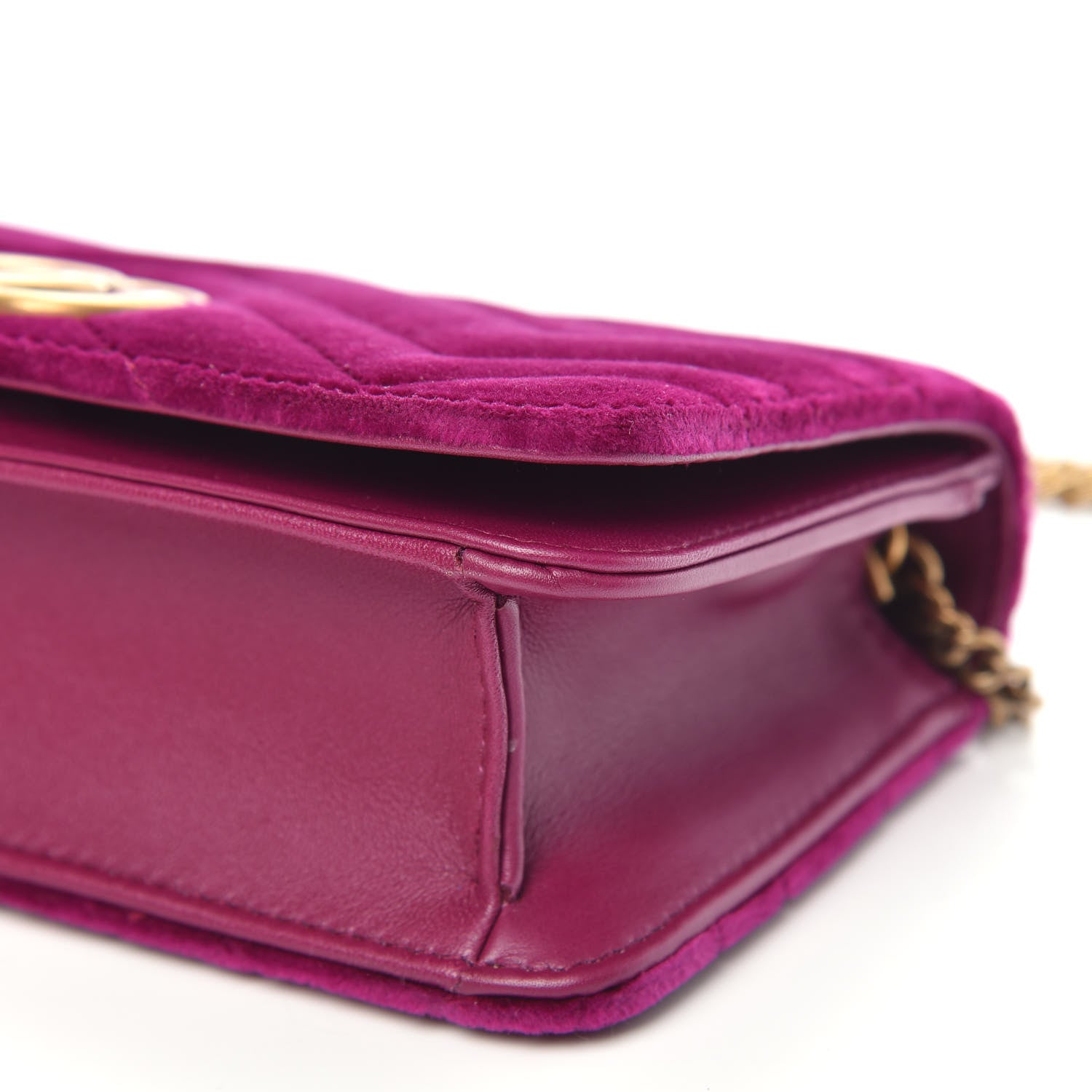 Gucci Velvet Matelasse GG Marmont Mini Bag Fuchsia Violet Cyclamen 9 of 9