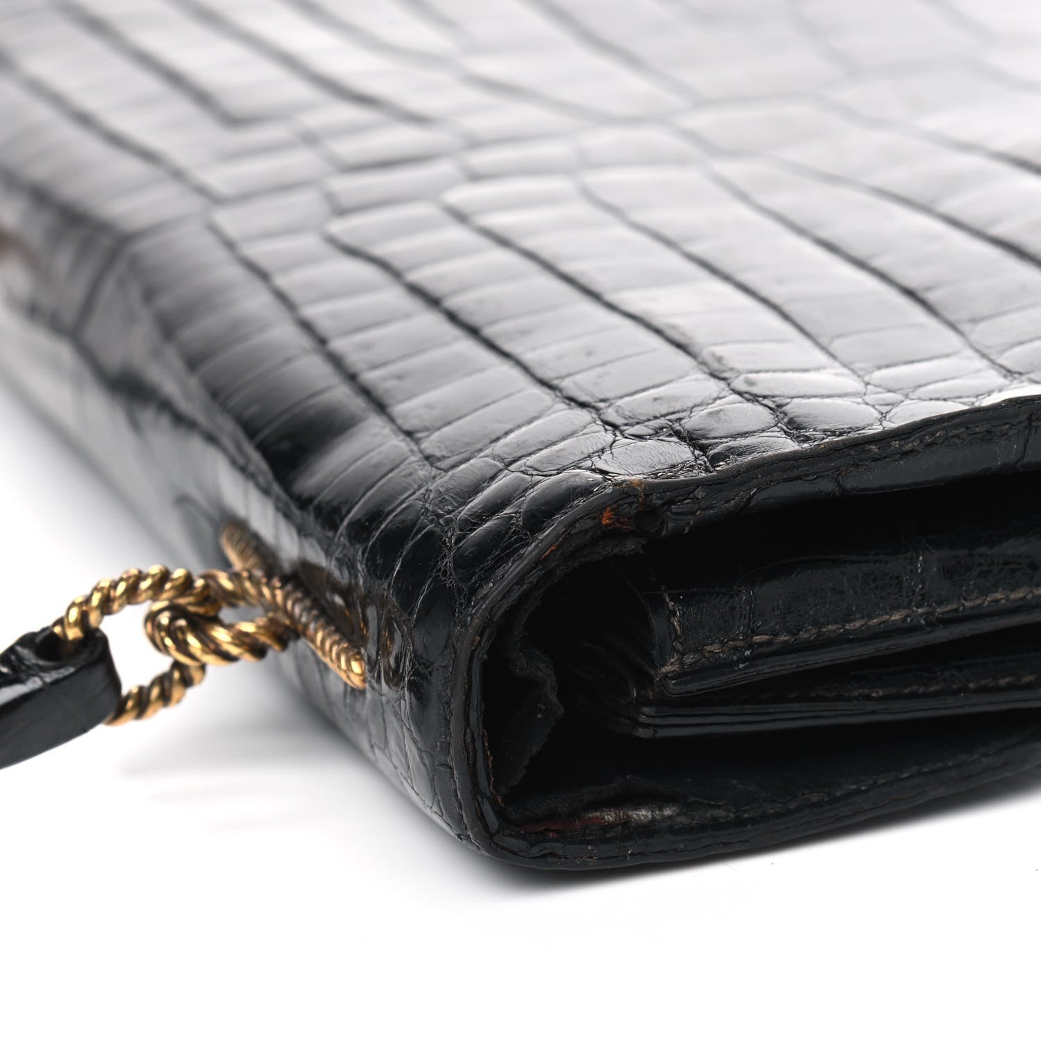 Hermes Shiny Crocodile Sac Cordeliere Black 11 of 13