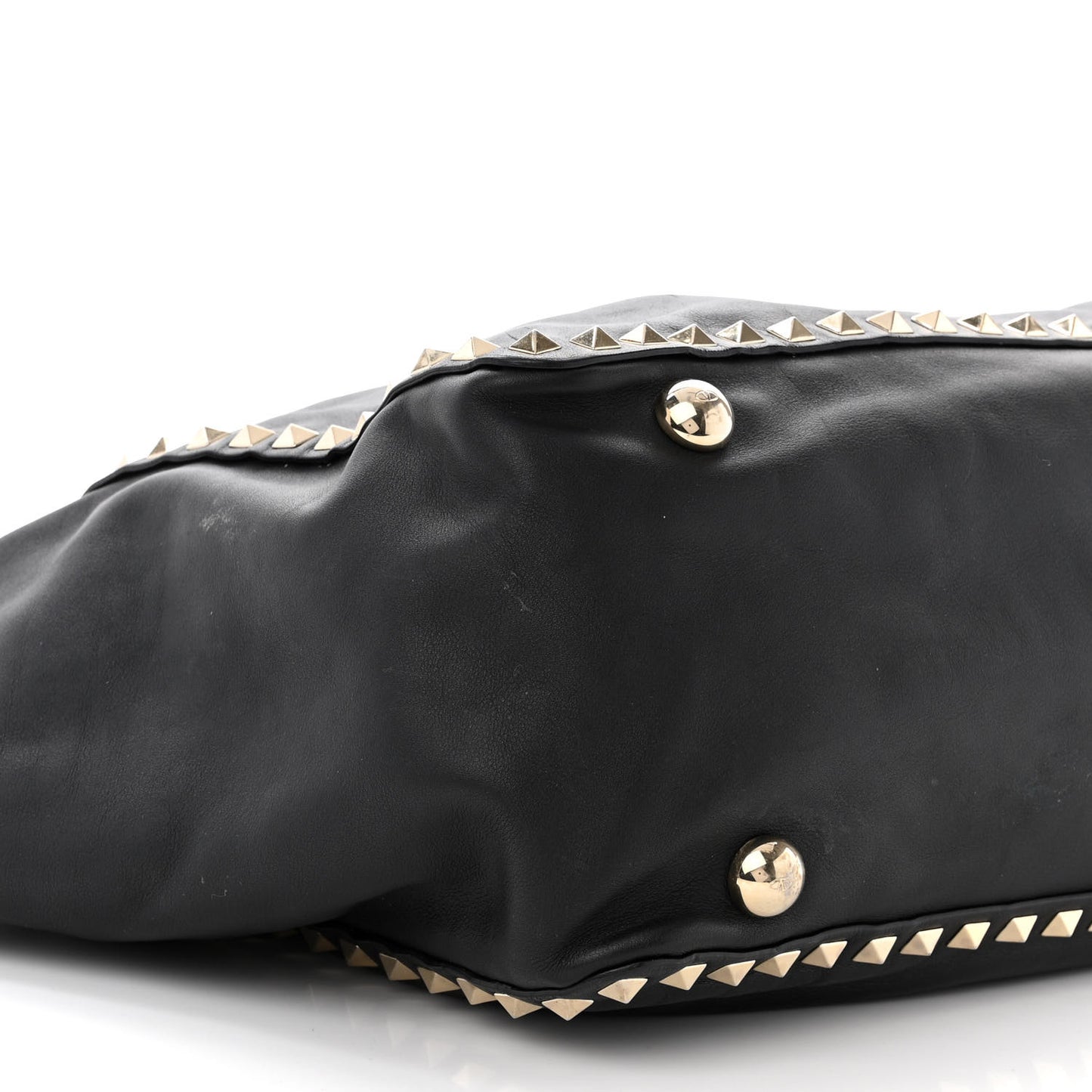 Vitello Medium Rockstud Tote Black