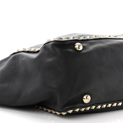 Valentino Garavani Vitello Medium Rockstud Tote Black 8 of 16